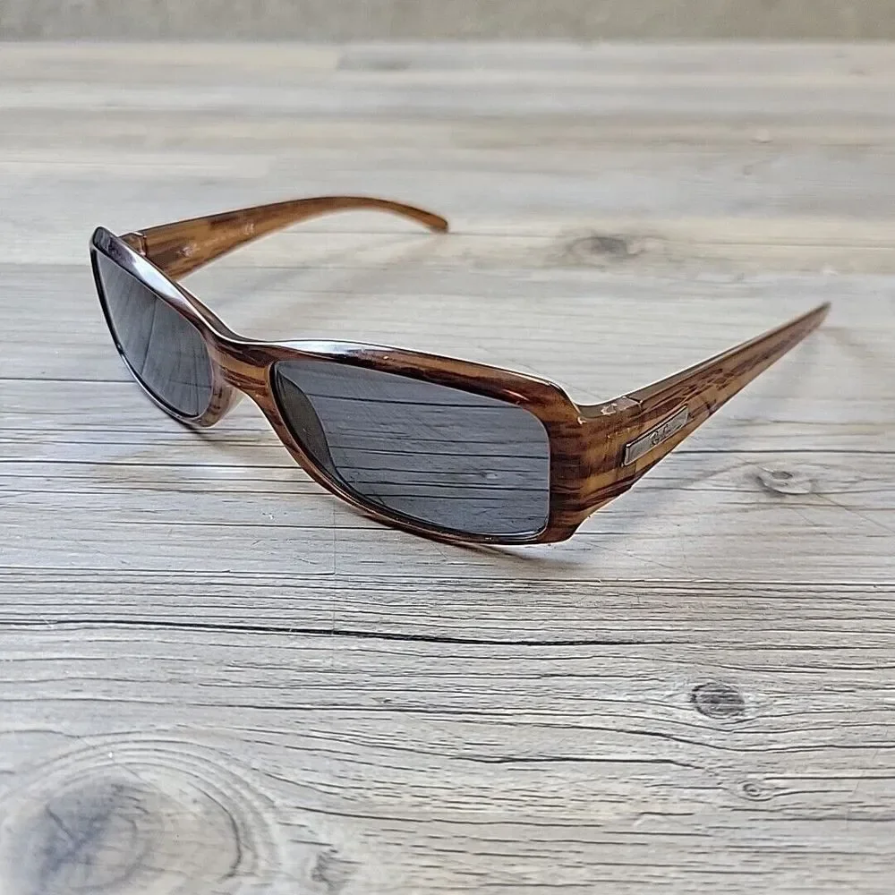 Ray‎ Ban RB 4078 642 Sunglasses FRAMES ONLY Brown Striped Rectangle Italy
